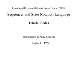 Sequencer and State Notation Language Tutorial