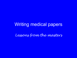 Writing medical papers