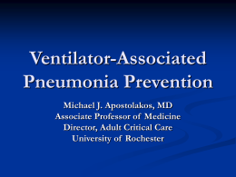 Ventilator Associated Pneumonia Project