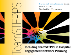 Including TeamSTEPPS in Hospital Engagement Network Planning