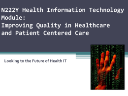 Introduction to Informatics and Health Information Technology