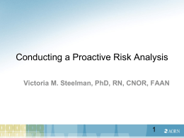 Conducting Proactive Risk Analysis
