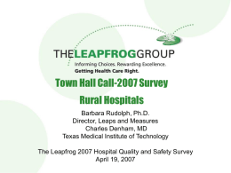 Town Hall Call-2007 Survey