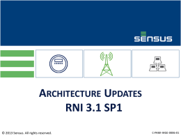 RNI 3.1 SP1 Architecture Updates