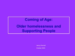 Surviving at the margins: Older homeless people and the