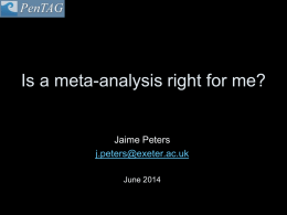 Is a meta-analysis right for me?