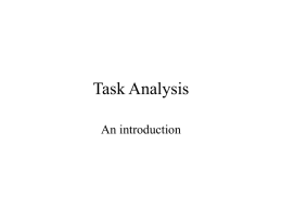 Task Analysis - Personal Home Pages (at UEL)