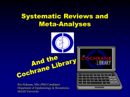 Systematic Reviews and Meta