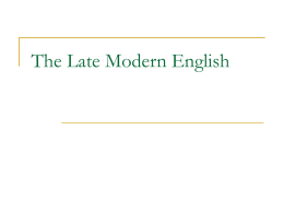 The late Modern English