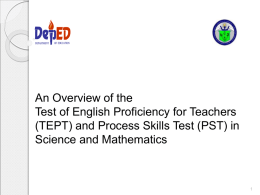 Test of English Proficiency for Teachers and Process
