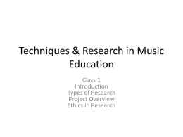 Research in Music Teaching