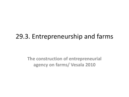 29.3. Entrepreneurship and farms