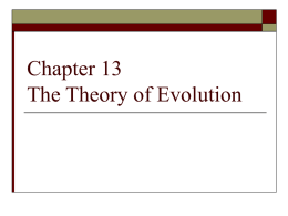 Chapter 13 The Theory of Evolution