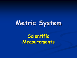 Metric System - POTOSI SCHOOL DISTRICT