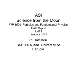 Studio Scienza dalla Luna Particelle Report al 14 12 2006