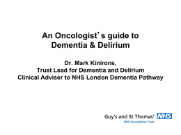 Key issues in dementia care in the acute hospital