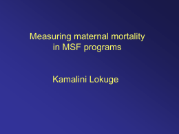 Measures of maternal mortality