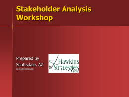 Stakeholder Analysis Workshop Community Banks
