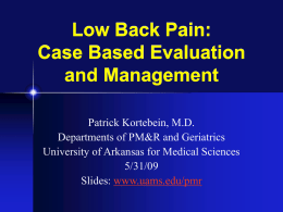 Low Back Pain 201 - University of Arkansas for Medical