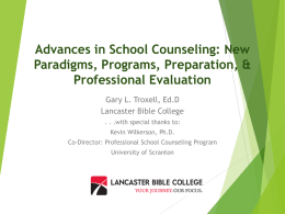 Moving Toward evidence-based school counseling