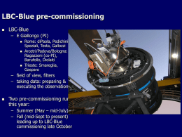 LBC-Blue pre-commissioning runs