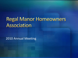 Regal Manor Homeowners Association