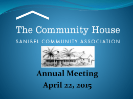 SCA Annual Meeting - Sanibel Community House