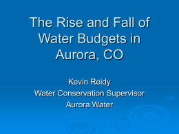 The Rise and Fall of Water Budgets in Aurora, CO