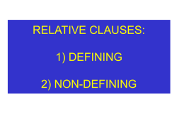 DEFINING RELATIVE CLAUSES (DR)