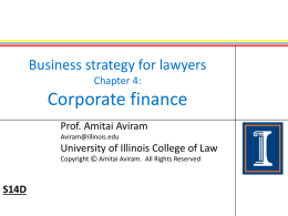 BSL 4: Corporate finance - University of Illinois College