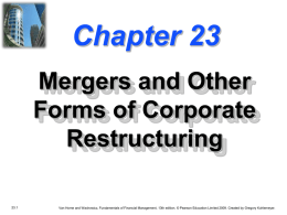 Chapter 23 -- Mergers and Other Forms of Corporate