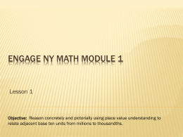 Engage NY Math Module 1 - Mrs. Neubecker's 5th Grade