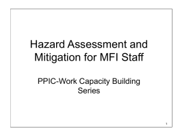 Hazard Assessment and Mitigation for MFI Staff