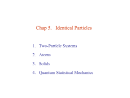 Chap 5. Identical Particles - National Cheng Kung University