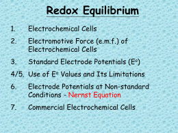 Redox equilibrium - SALEM-Immanuel Lutheran College