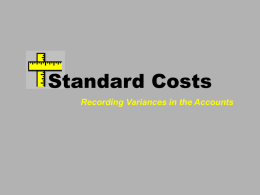 Standard Costs - ORU Accounting Information