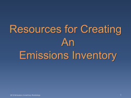 Resources for Creating AnEmissions Inventory
