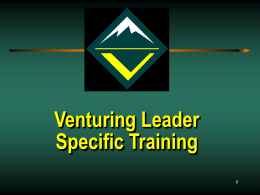 Venturing Specific Leader Training