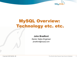 MySQL Cluster - UniForum Chicago