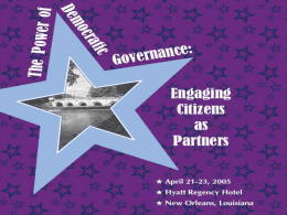 'The Power of Democratic Governance,' Leadership Training