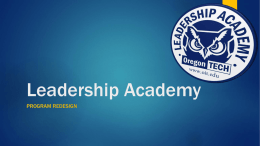 Leadership Academy - Oregon Institute of Technology