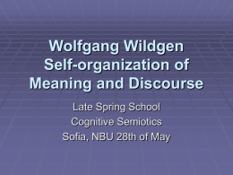 Wolfgang Wildgen The Evolution of Meaning and Discourse