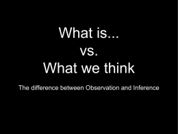 What is... vs. What we think
