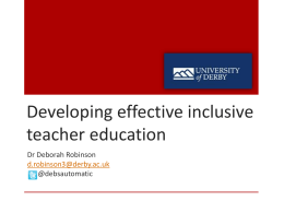 Developing inclusive teacher education