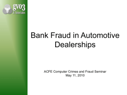 Bank Fraud in Automotive Dealerships
