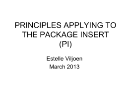 THE PACKAGE INSERT (PI)