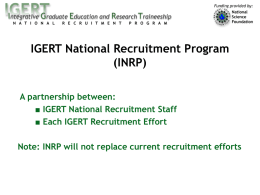 INRP Staff: - Institute For Broadening