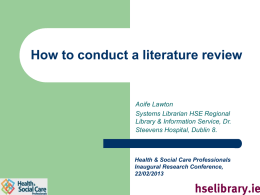 How to conduct a literature review
