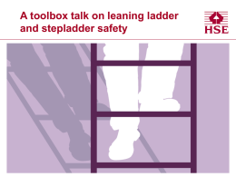 HSE Toolbox Talk on Ladder Safety