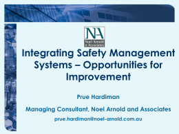 Prue Hardiman - Integrating Safety Management Systems